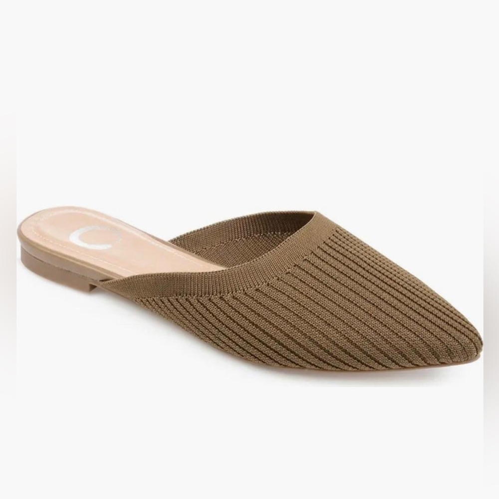 Journee Collection Aniee Knit Slip on Slide Mules in Taupe - NWT